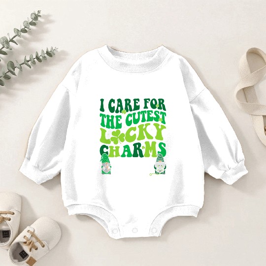 Groovy Retro NICU Nurse St Patrick's Day Baby Romper Sweatshirts