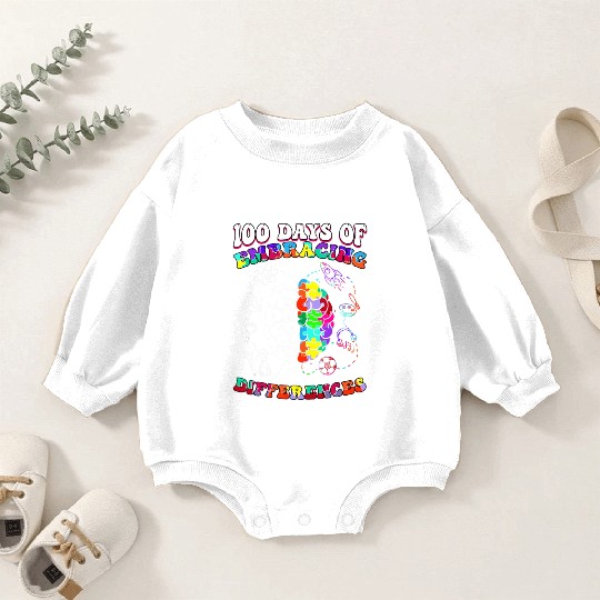 Embrace Differences 100 Days Of School IEP Baby Romper Sweatshirts