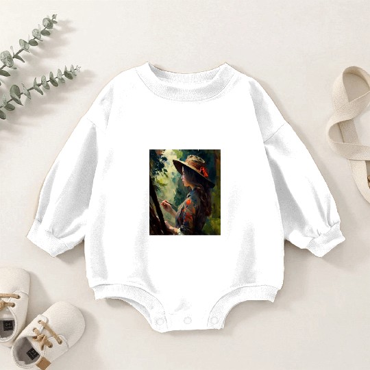 Art Painter Girl Nature Painting Art Painter Baby Romper Sweatshirts