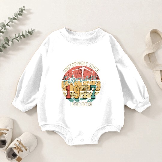 1977 Born Vintage Rose Gift Baby Romper Sweatshirts