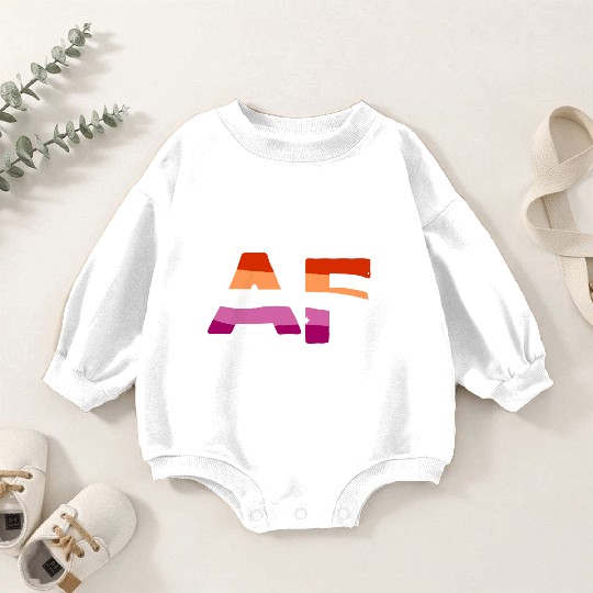 Lesbian Af LGBT Pride Lesbian Rainbow Flag Baby Romper Sweatshirts