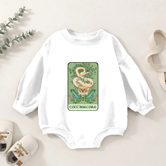 Tarot Card Goblincore Snake Cottagecore Frog Aesth Baby Romper Sweatshirts