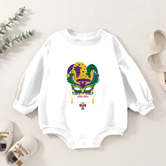 Mardi Gras Mask El Dia De Los Muertos Flower Sugar Baby Romper Sweatshirts