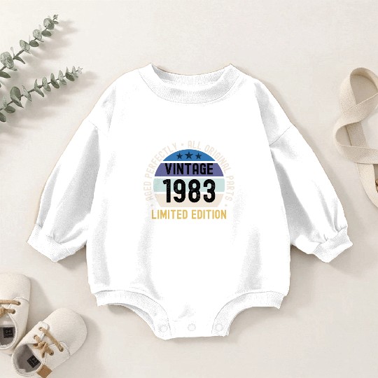 40th Birthday Vintage 1983 Baby Romper Sweatshirts