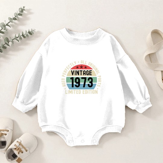50th Birthday Vintage 1973 Baby Romper Sweatshirts