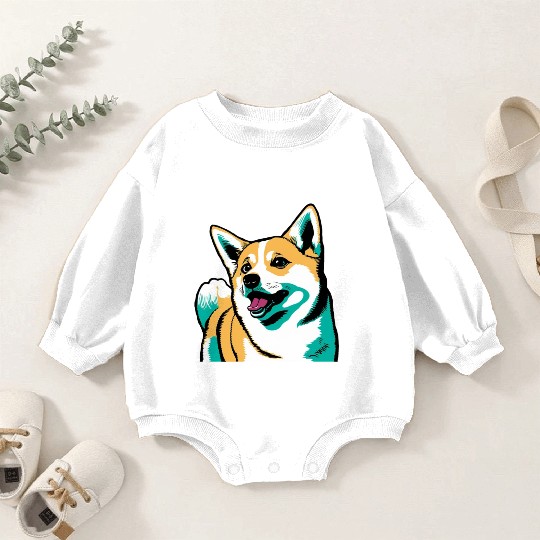 Popart Shiba Inu Baby Romper Sweatshirts