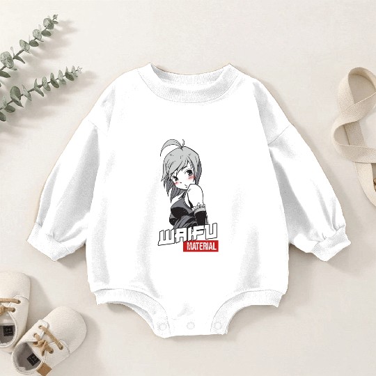 Waifu Material - Anime Manga Wife Baby Romper Sweatshirts