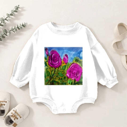 Hand Painted Roses Baby Romper Sweatshirts Baby Romper Sweatshirts Mugs Tote Bags