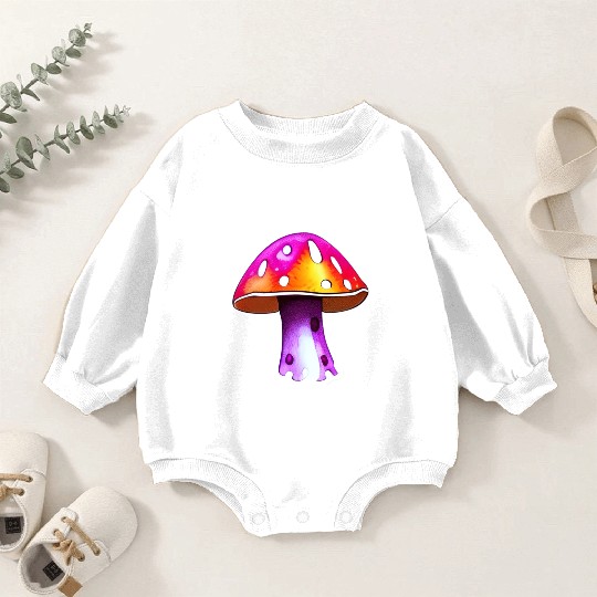 Trippy Psychedelic Rave Trip Mushrooms Goa Baby Romper Sweatshirts