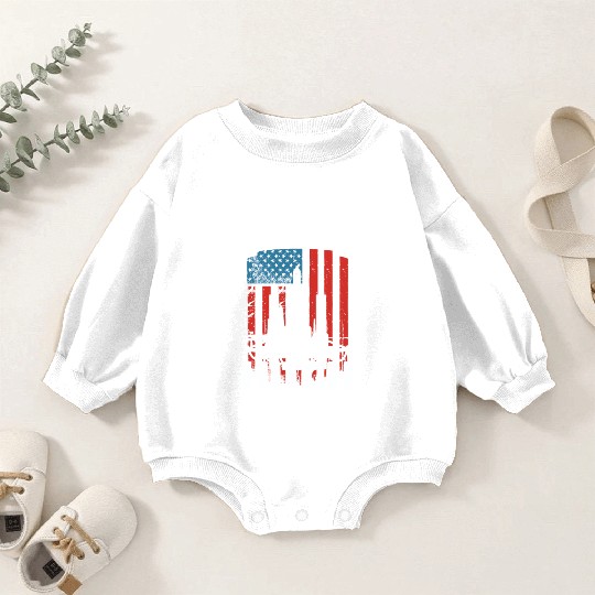 Oilfield Oil Drilling Us Flag Baby Romper Sweatshirts