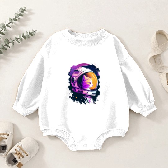 Aesthetic Vaporwave Space Cat 80s 90s Astronaut Baby Romper Sweatshirts