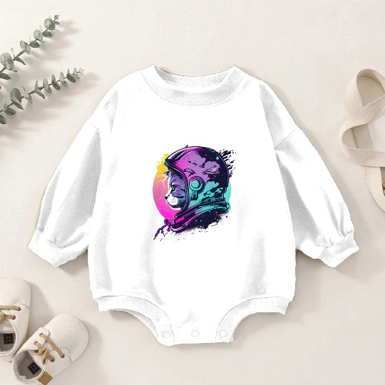 Aesthetic Vaporwave Space Cat 80s 90s Astronaut Baby Romper Sweatshirts