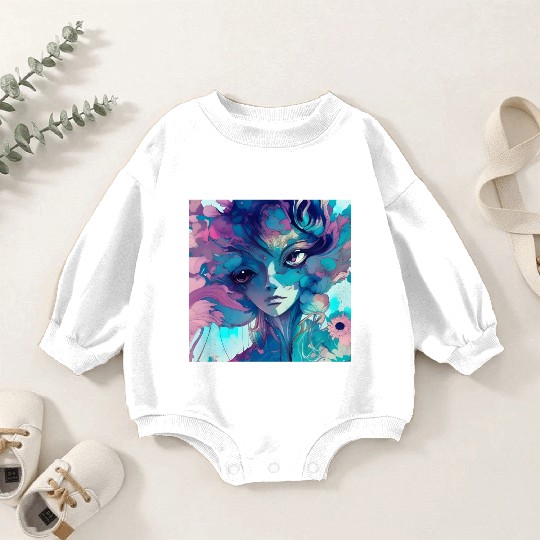 Fantastical Anime Flower Girl Baby Romper Sweatshirts
