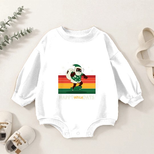 African American Santa Claus Baby Romper Sweatshirts