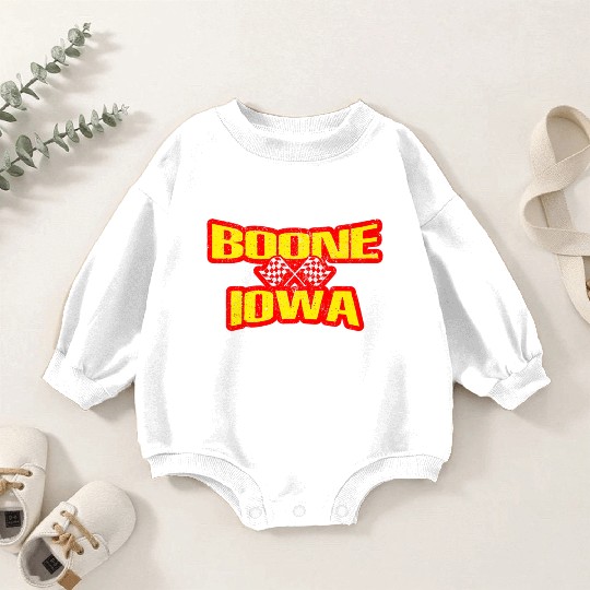 Boone Iowa IA Midwest Hobby Stock Modified Race Ca Baby Romper Sweatshirts