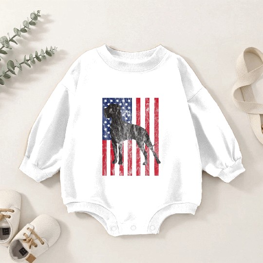 Great Dane Baby Romper Sweatshirts Patriotic Gre