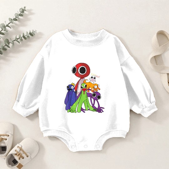 Rainbow Friends blue red orange green Baby Romper Sweatshirts