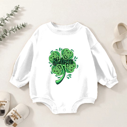 Slainte Irish Cheers Good Health St Patricks Day Baby Romper Sweatshirts