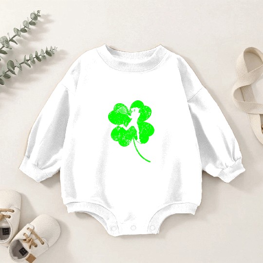 Women Tennis St. Patrick's day shamrock Baby Romper Sweatshirts