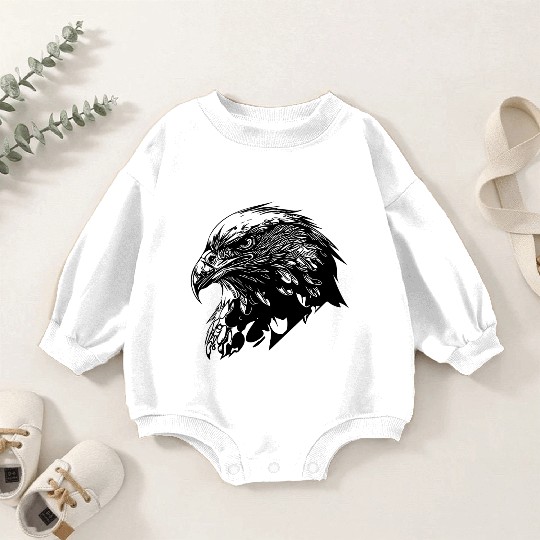 Elegant Eagle In Vintage T Tattoo Style Baby Romper Sweatshirts