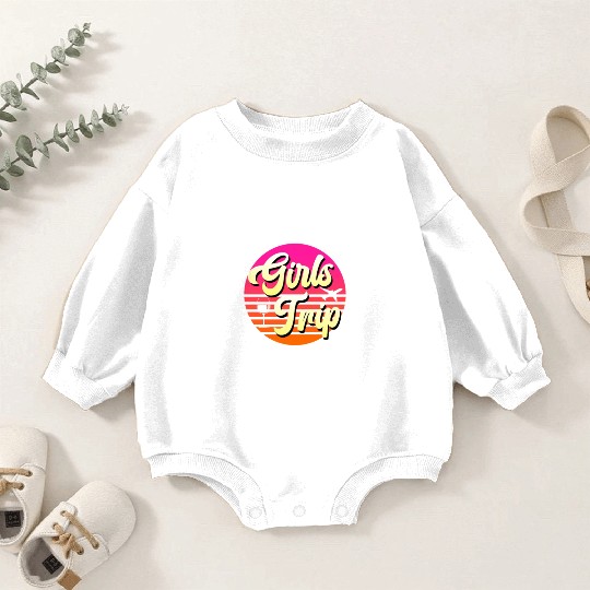 Warning girls trip in progress Spring Break Baby Romper Sweatshirts