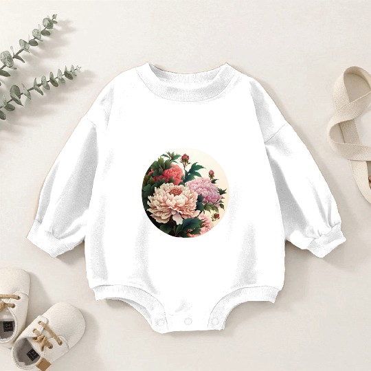 Peony flowers Baby Romper Sweatshirts