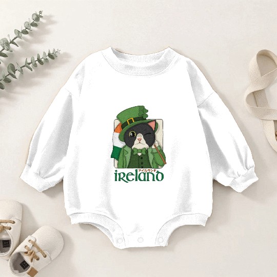 Ireland Tuxedo Cat Baby Romper Sweatshirts