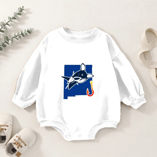 Catfishing Season New Mexico State Flag Fish Rod Baby Romper Sweatshirts