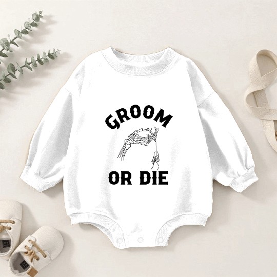 Gothic Wedding Groom Or Die Spider Design Baby Romper Sweatshirts