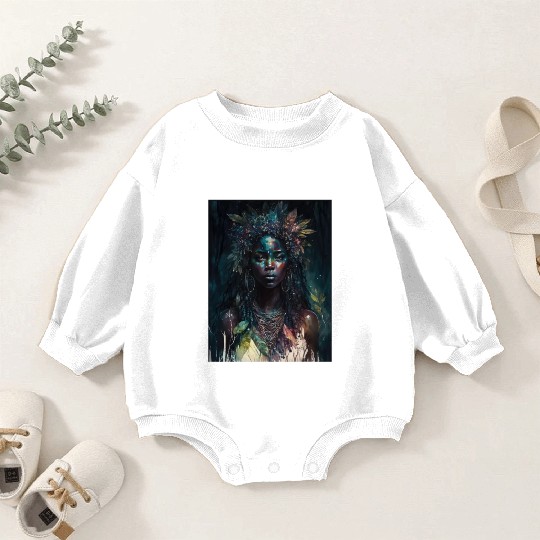 Black Nature Goddess - African American, Woodland Baby Romper Sweatshirts