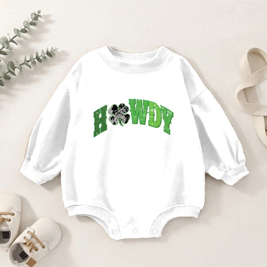 Howdy Western St Patricks Day Baby Romper Sweatshirts