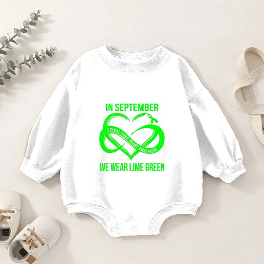 In September We Wear Lime Green Spinal Cord Injury Baby Romper Sweatshirts