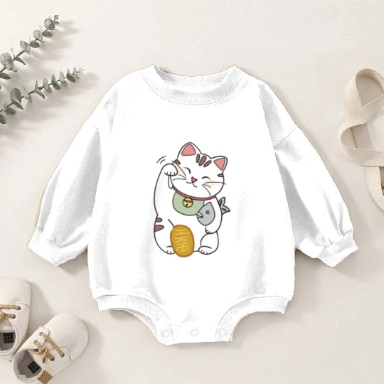 Lucky Cat Baby Romper Sweatshirts