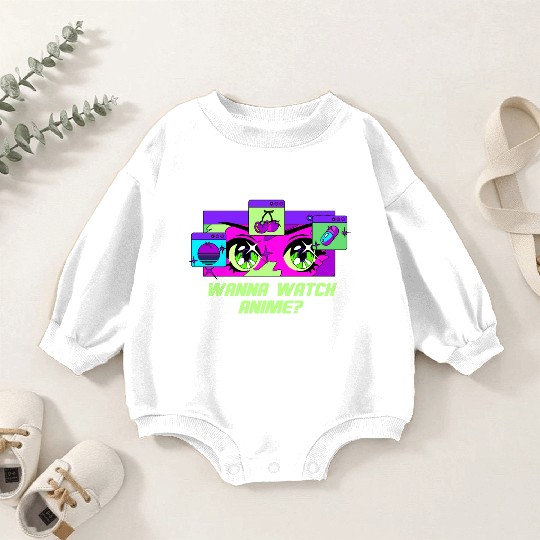 Wanna Watch Anime Kawaii Japanese Cute Japan Anime Baby Romper Sweatshirts