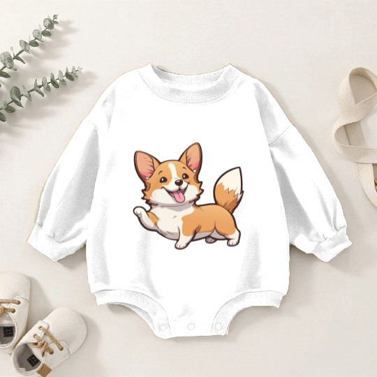 Happy Kawaii Corgi dog Baby Romper Sweatshirts