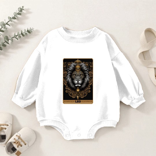 Lion Tarot Card Leo Zodiac Astrology Horoscope Wit Baby Romper Sweatshirts