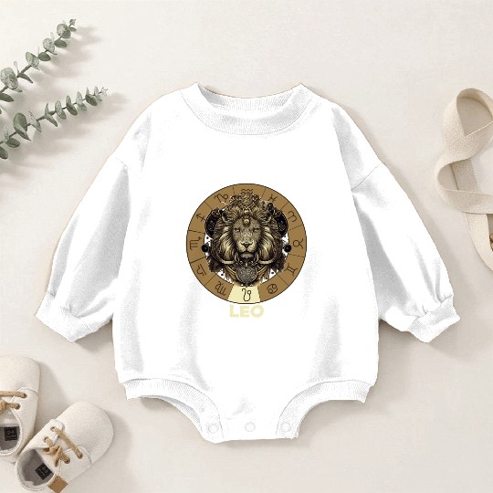 Lion Head Zodiac Leo Astrology Lion Horoscope Star Baby Romper Sweatshirts