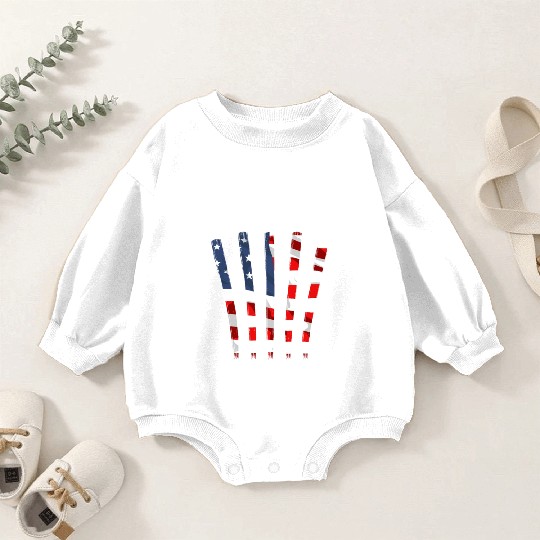 Patriotic America USA Flag 4th Of July American Baby Romper Sweatshirts