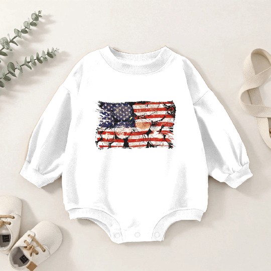The Usa Flag Tree Trunks America Patriotism Baby Romper Sweatshirts