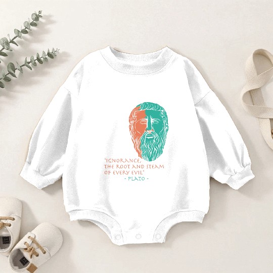 Plato Stoic Philosophy Quote Baby Romper Sweatshirts