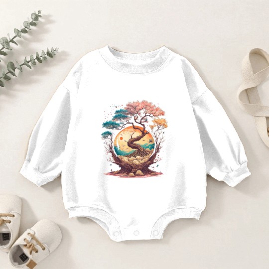 Japanese tree of life cherry blossom flowers Japan Baby Romper Sweatshirts