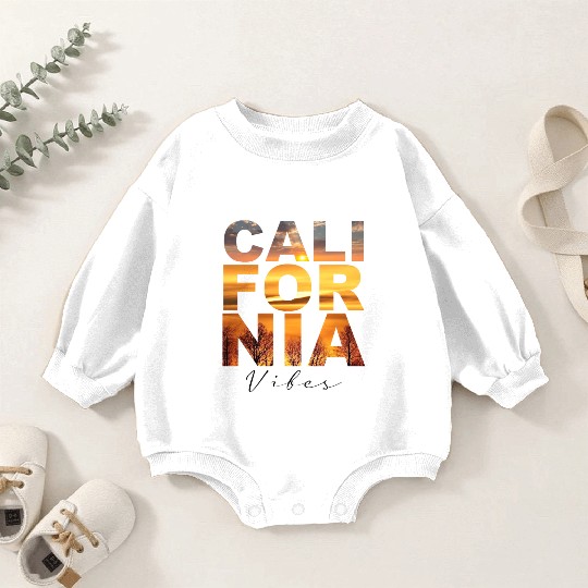Cali California Vibes Squad Ocean Beach Vacation Baby Romper Sweatshirts