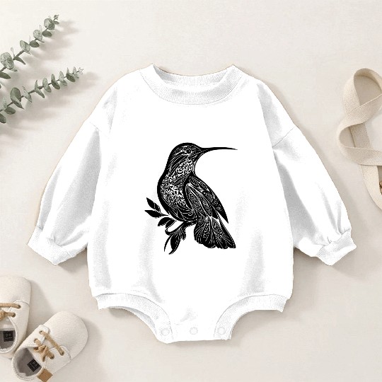 Exotic Tattoo Hummingbird Tribal Style Wings Baby Romper Sweatshirts