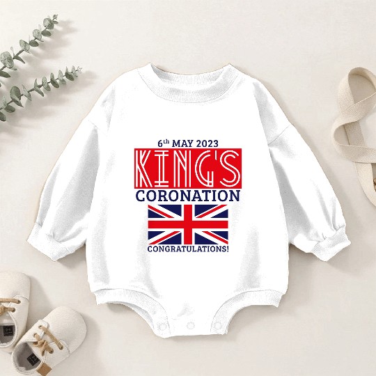 King’s Coronation, 6th May 2023 Congratulations, R Baby Romper Sweatshirts