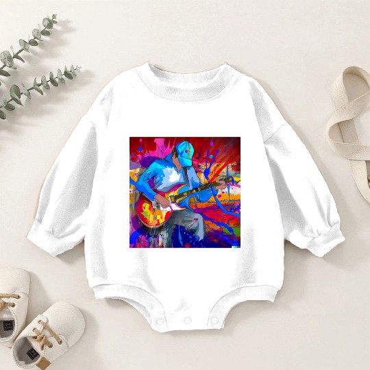 Guitar Player Graffiti Art Baby Romper Sweatshirts