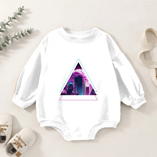 Japanese Vaporwave City Aesthetic Futurism Citysca Baby Romper Sweatshirts