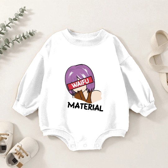Anime Waifu Material Manga Eyes Japanese Baby Romper Sweatshirts