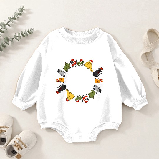 Christmas Holidays Cute Animals Stars Candy Canes Baby Romper Sweatshirts