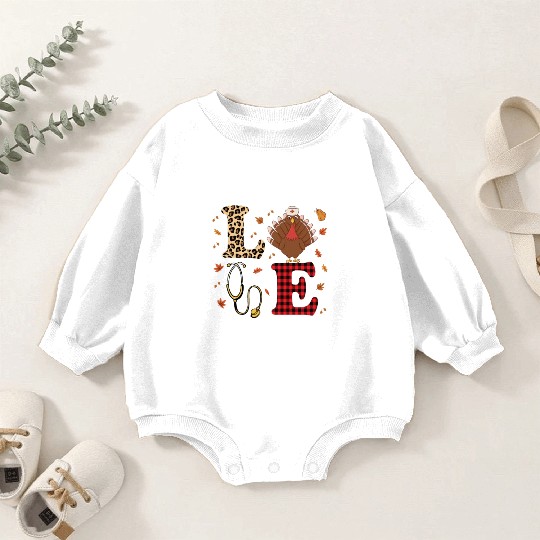Cute NICU Nurse Thanksgiving Baby Romper Sweatshirts