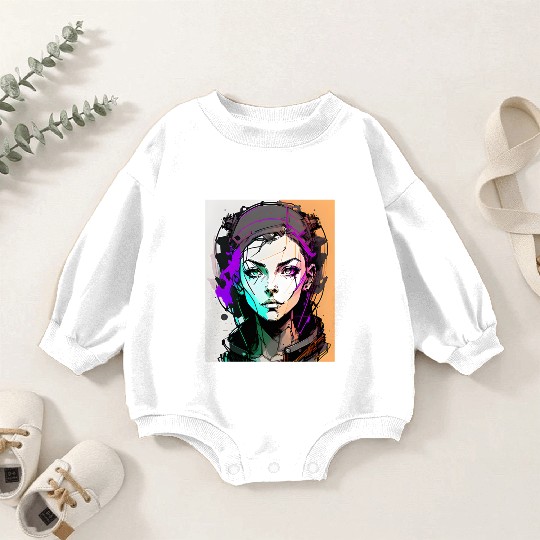 AI ART 01 GAMER GIRL Baby Romper Sweatshirts